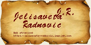 Jelisaveta Radnović vizit kartica